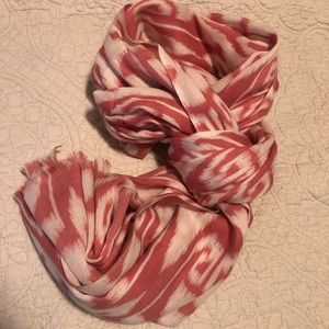 Julie Vos Pueblo Indian Print Salmon Wool Scarf